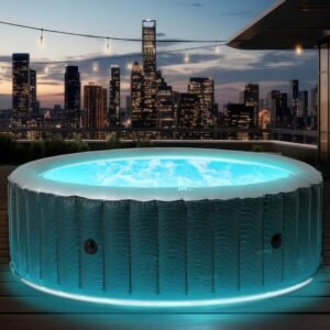 MSpa INTEX: Whirlpool aufblasbar mit LED-Beleuchtung für 6 Personen Ø204x70cm