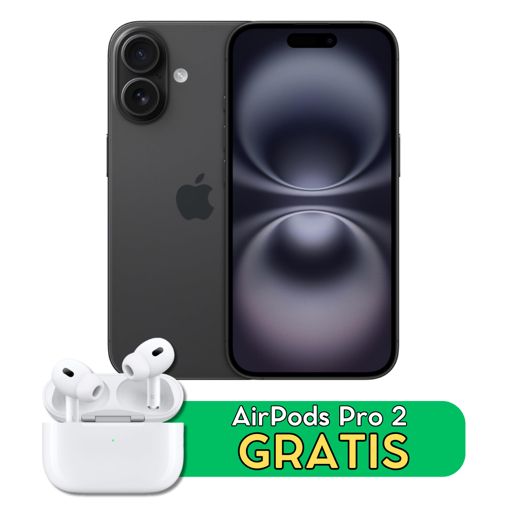 Apple iPhone 16 (128 GB) - Zwart + GRATIS: AirPods Pro 2